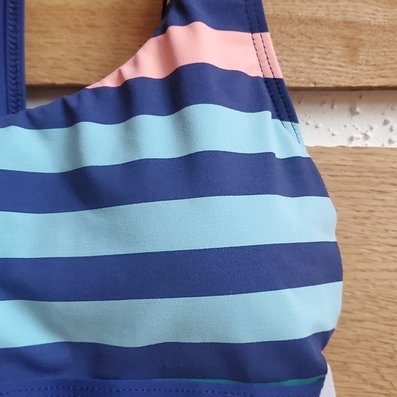Next Double Up Tanktini Swim Top Sz. 32 B/C Stripe Impact Navy Top - Picture 3 of 12